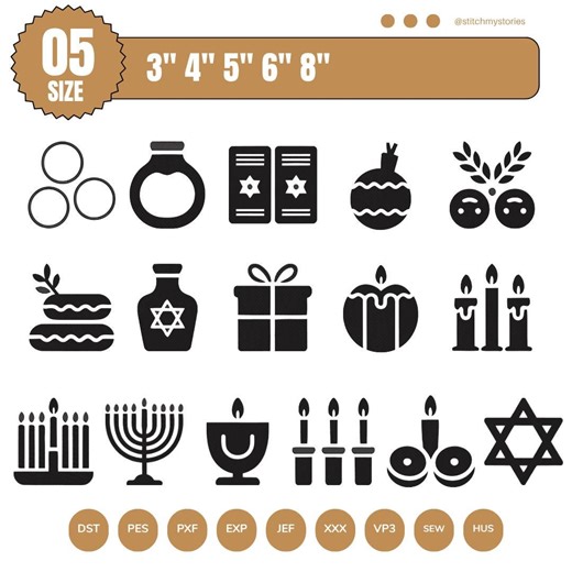 Jewish Holiday Symbols Machine Embroidery Designs - Etsy