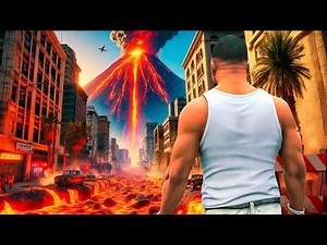 HUGE VOLCANIC ERUPTION in GTA 5! (Tsunami, Meteors, Tornado, Earthquake, Zombies)