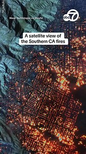 530K views · 3K reactions | Satellite imagery from Wednesday shows the devastation caused by the Eaton and #palisadesfires burning in Southern California. Nearly 2,000 structures have been destroyed and 400,000 homes and businesses are out of power. | ABC7 News | Facebook