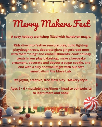 Many of you have been asking, and it's finally ready to share! I hope you will join us for our Merry Makers Fest this holiday season! Head to our website to learn more and explore dates and times that we will be running our holiday workshops. | The Makery