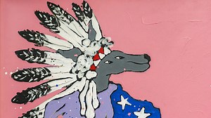 Harry Fonseca, Two Coyotes with Flags