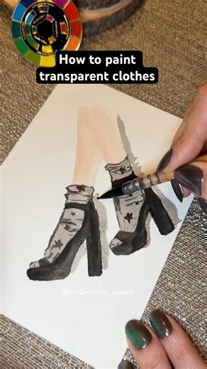 How to paint transparent Clothes in watercolor 🖼️#beginnerarttips #colortheory #watercolorpainting