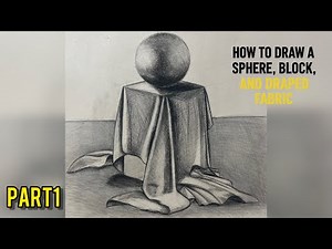 Part1: How to Draw a Sphere, Block, and Draped Fabric Step by Step#viral#sketch#drawing #arttutorial