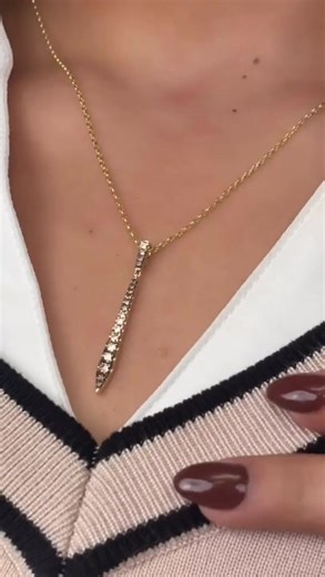 🤎 The Chocolate Diamond Duo: Le Vian’s Chocolate Ombré Diamond Drop Earrings and Elongated Bar Necklace 😍✨ #Jewelry #JewelryDuo #JewelryStack #Diamonds #DiamondJewelry