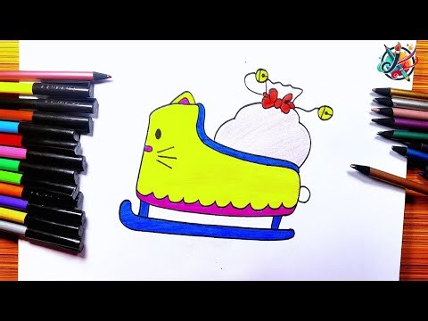 Draw Christmas Sleigh 🎄🛷 Easy Step by Step Tutorial