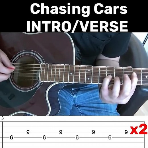 Snow Patrol Chasing Cars Beginners Guitar Lesson in 1 minute