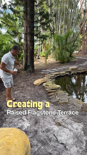 We created raised terrace to overlook the fish pond we designed . . . . . . #garden #landscapedesign #landscaping #backyard #pond | Matthew Giampietro Garden Design