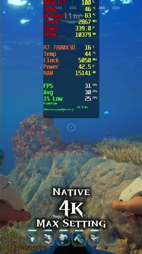 RX 9070 XT, 7800X3D, Subnautica 2, 1080p, 1440p, 4k, Native, Max Settings, Benchmark.