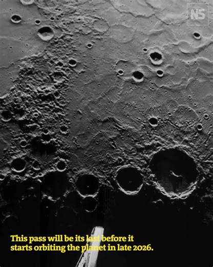 BepiColombo, a spacecraft sent to explore Mercury, has sent back breathtaking new images showing the planet’s dark craters and volcanic plains. Read more: https://www.newscientist.com/article/2463412-bepicolombo-snaps-mercurys-dark-craters-and-volcanic-plains/ | New Scientist