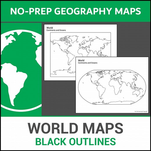 Printable Blank World Maps | Continents and Countries | Label and Identify | Geography Lesson | No Prep Worksheets - Etsy