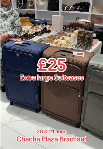 Extra large suitcases £25 sale — Chacha Plaza Bradford 20 & 21 June