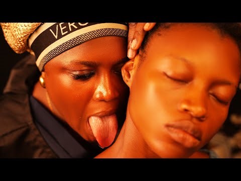 ASMR✨Sensual close Up fake spit painting,intense Neck,Ear, head & shoulder massage. Wet mouth sound.