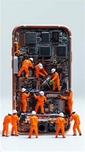Mini Workers Fixing a Smartphone | Creative Micro World | SK Malo