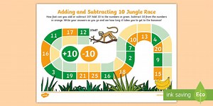Addition and Subtraction Jungle Race Worksheet