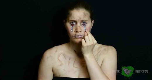 Unzipped Zipper Face and Fake Scars Makeup Tutorial