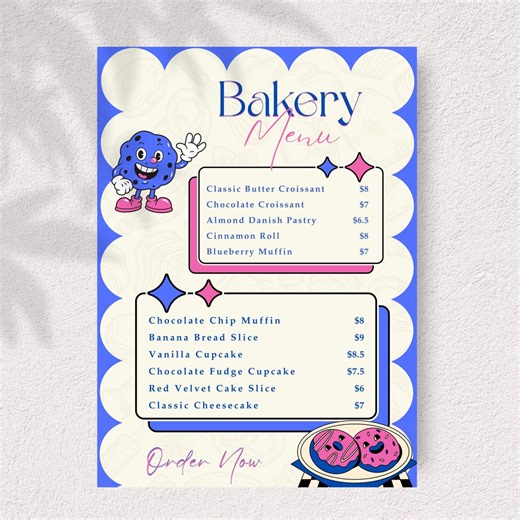 Bakery Menu Template | Bakery Price List (canva Editable) - Etsy