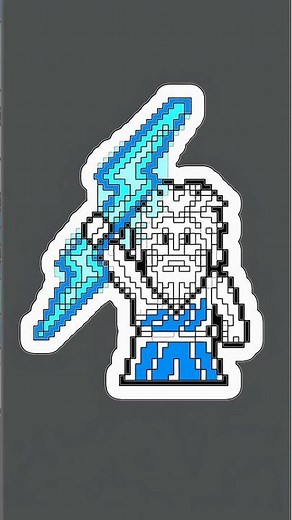 Easy Pixel Art Zeus! Step-by-Step Drawing for Beginners