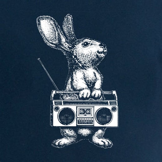 Rabbit Boombox Graphic T-shirt: Vintage Music Bunny Men's Tee - Etsy