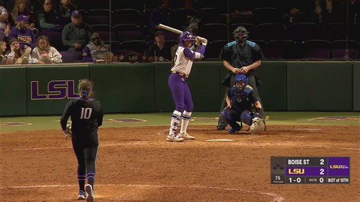Pucker Up! 😚 Taylor Pleasants hits her third career walk-off home run, and the Tigers log their third consecutive walk-off! #DealUsIn | LSU Softball