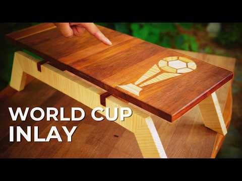 I Built a World Cup Inspired Table with Wood Inlay | Woodworking