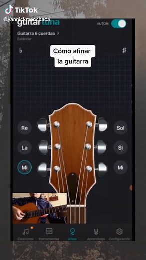 Cómo afinar la guitarra con GuitarTuna