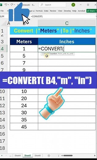 ✔Meters to Inches in 1 Click ⏱️ 👍#excel #excelforbeginners #exceltips #excelshortcuts #exceltricks