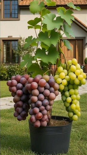 🍇 Grow Grapes at Home in a Pot! #Shorts