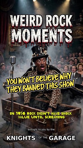 Screamin’ Jay Hawkins didn’t just sing “I Put a Spell on You” — he made it terrifying. After the song blew up in 1956, DJ Alan Freed paid him $300 to rise out of an onstage coffin in the middle of smoke and fire. Hawkins hated the idea at first, but once the crowd lost their minds, there was no going back. From then on his shows opened with him bursting out of that coffin in a cape and leopard skin, tusks in his nose, wielding a cigarette-smoking skull named Henry while rubber snakes and firewor
