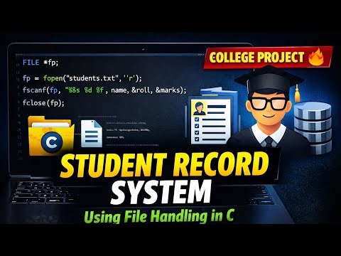 Student Record System Using File Handling in C | College Project | Beginner Friendly