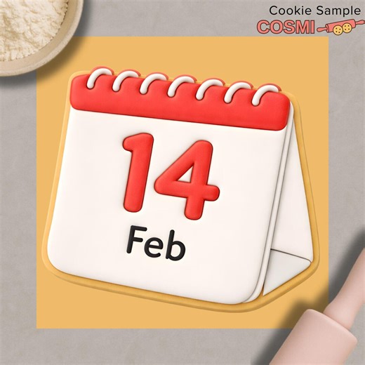 Valentine’s Day Calendar Cookie Cutter | 14 February Biscuit Embosser | Fondant Stamp for Love & Anniversary Baking - Etsy