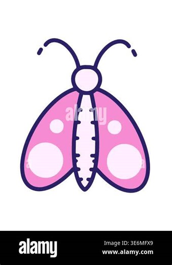 vibrating motion animation of simple cute drawing of butterfly Stock Video Footage - Alamy