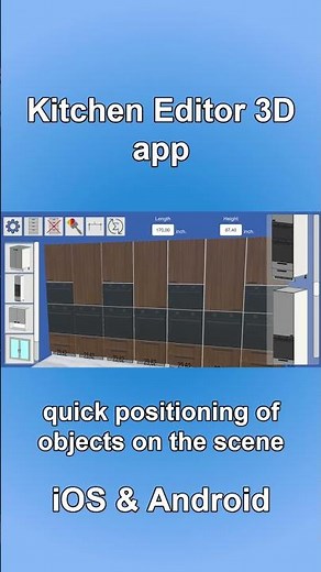 Kitchen Editor 3D and Kitchen Editor Line apps for iOS and Android devices #kitchen #kitchendesign