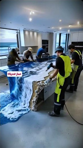 أجمل تصميم مطبخ إيبوكسي 2026 | سحر الشاطئ في منزلك 😍 #Shorts