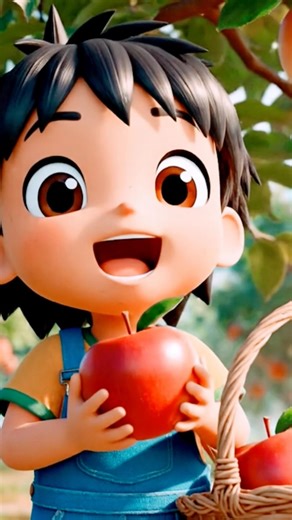 A small child is picking apples #apple #anime #jangkauanluas #shortvideo #shorts