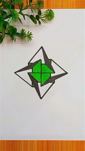 Easy 3D Star Drawing #opticalillussion #shortvideo