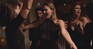 Rich women enjoying dancing at night club. Group of people dancing at gala night.