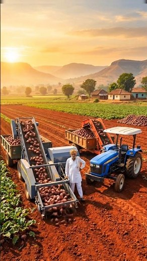 “Indian Farmer’s Smart Potato Harvest | Modern Farming Techniques”