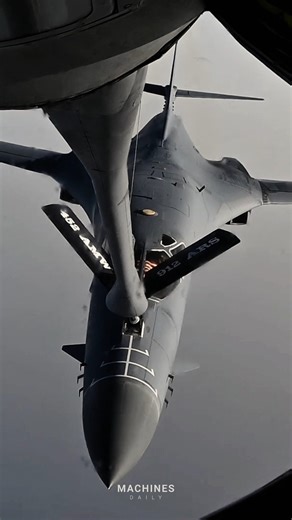 The Machines Daily on Instagram: "B-1B Lancer conducting aerial refueling high above the ocean—an essential moment that extends its range, endurance, and striking power. With fresh fuel flowing in midair, the bomber is ready to push deeper into its mission and project power far beyond the horizon. #B1B #B1BLancer #AerialRefueling #USAF #BomberForce #LongRangeStrike #StrategicBomber #MilitaryAviation"