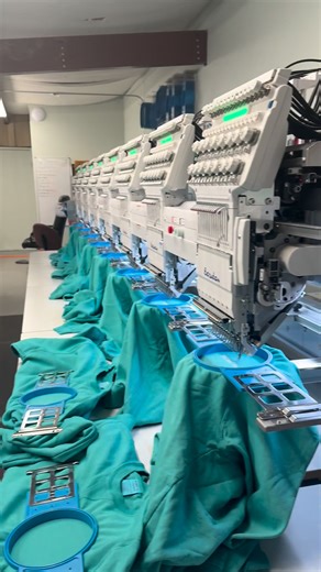 淋 We ready… we ready…  Our embroidery machines are hard at work...