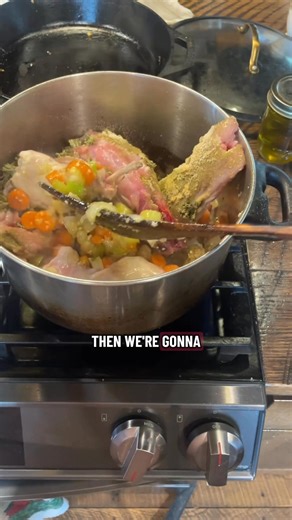 Dinner tonight is our rabbit and potato chowder — completely gluten-free, with an easy dairy-free option. 🥔🥣 We raise all our own meat here on the homestead, so this is one of my favorite ways to make a comforting, hearty meal from what we’ve worked for all year. Instead of flour, I let the potatoes naturally thicken the broth, and for dairy-free, I swap heavy cream for creamy coconut milk. Simple, nourishing, and 100% from scratch — this is real homestead cooking at its best. 🌿 #HomesteadCoo