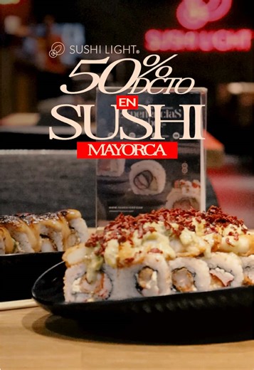 ¡Este jueves 14 de mayo es nuestra promo exclusiva de 50% de descuento en rollos de sushi en Mayorca! 😱🍣 Recuerda agendarla en tu calendario para que no te la pierdas. 🗓️🔥 Además, nuestro chef te muestra cómo llegar a nuestro restaurante de Mayorca para que nos encuentres fácilmente y puedas disfrutar de este precio especial y de tus rollos favoritos. ¡Te esperamos! 👀✨ Recuerda que aplica únicamente en Mayorca, solo en los rollos de la carta 2x1 y no aplica para domicilios. Consulta condici
