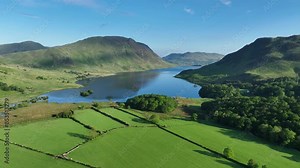 Stunning view over the Buttermere valley towards Crummock Water, The Lake District, Cumbria.