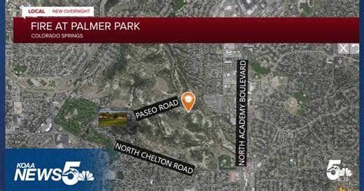 Crews work to contain a fire burning at Palmer Park. Wednesday morning