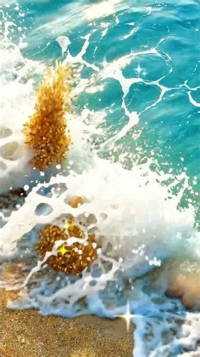 Magical Sparkling Ocean Screensaver/Golden Glitter Wave Live Wallpaper