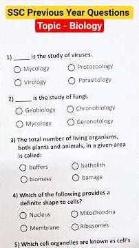 Biology | SSC | Previous Year Questions