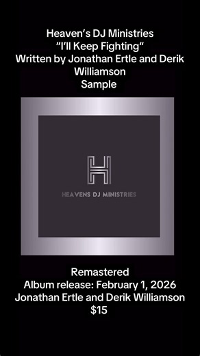 Heaven’s DJ Ministries “I’ll Keep Fighting“ Written by Jonathan Ertle and Derik Williamson Sample remastered #heavendj #I’llKeepFighting. #christiancountr #christiancountrymusic ## #christian