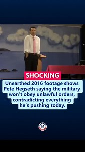BREAKING: Unearthed 2016 footage shows Pete Hegseth saying the military won't obey unlawful orders, contradicting everything he’s pushing today. Follow @reallyamericanmedia for more. | Really American