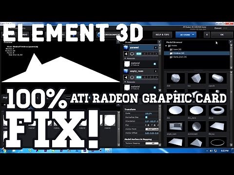 Element 3D -How to fix the OpenGL problem with ATI radeon HD graphic cards!! 100% working Easy Way!!