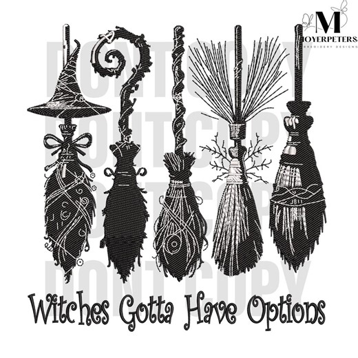Witch Broom Embroidery Designs, Witches Embroidery Design, Halloween Embroidery Pattern, 5 Sizes - Etsy