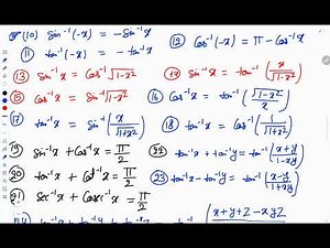 trigonometric inverse function all formula
